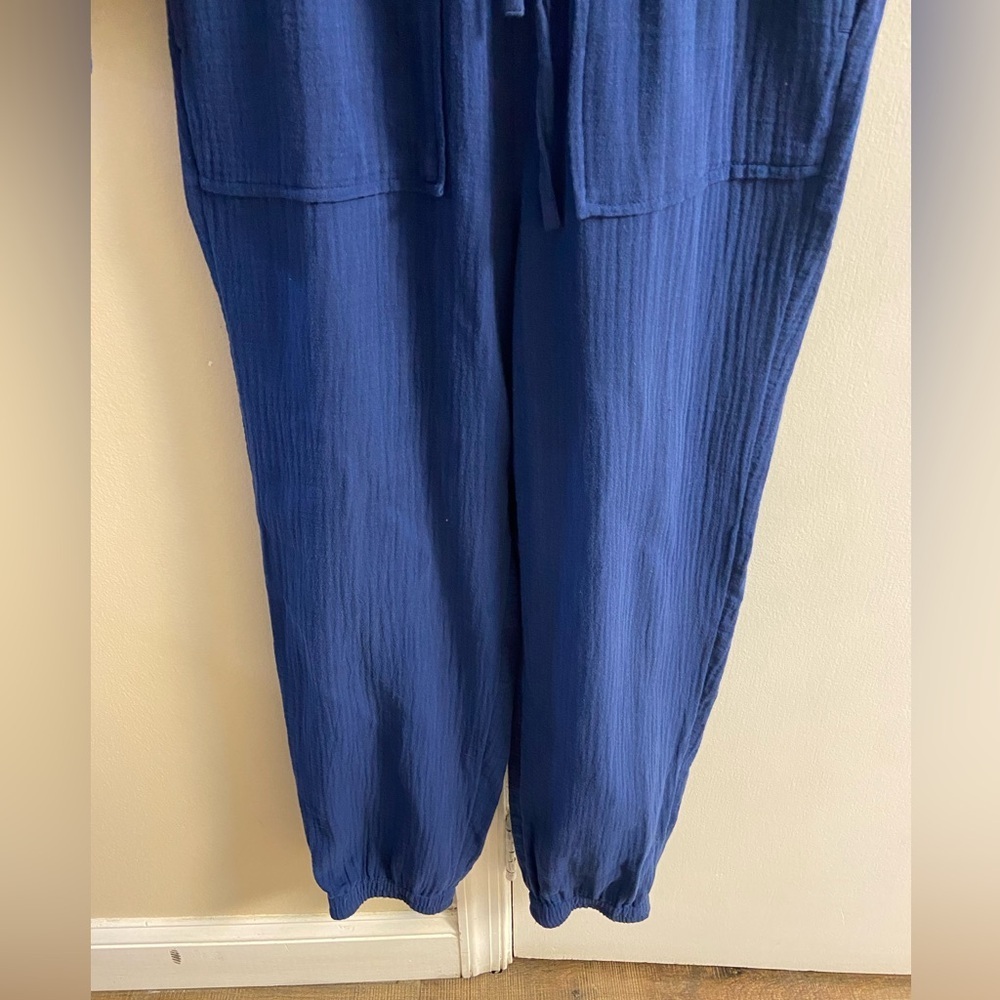 Madewell lightspun tapered leg‎ gauze navy blue jumpsuit women XS/S - Picture 5 of 10